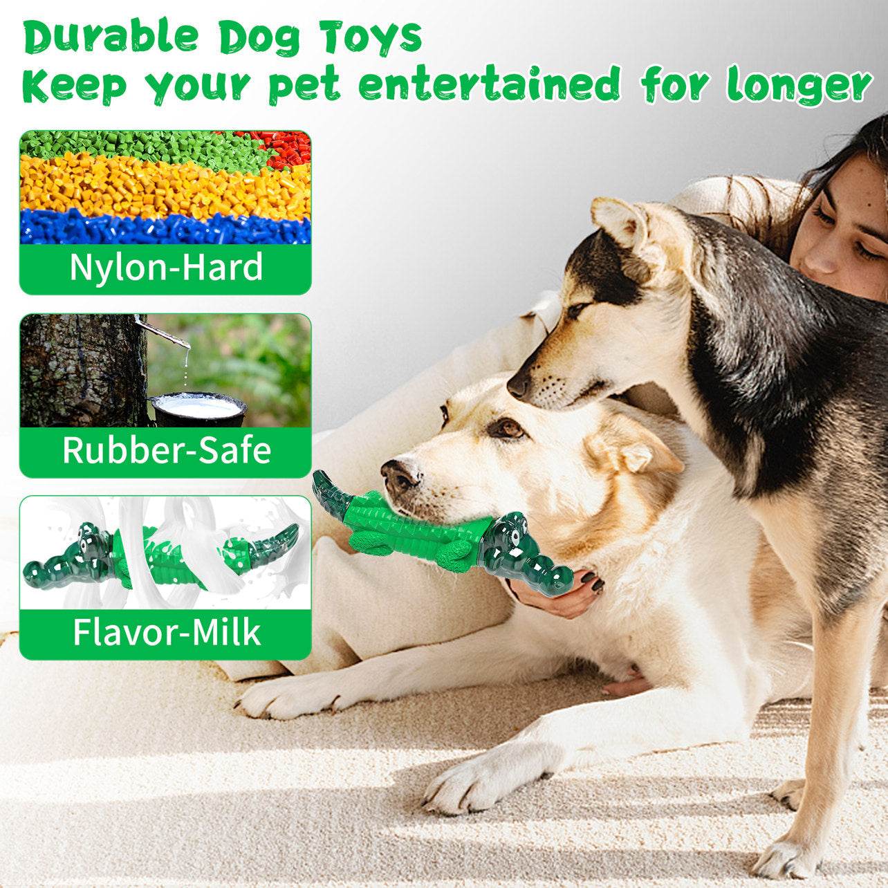 Fuufome Green Crocodile Chew Dog Toy