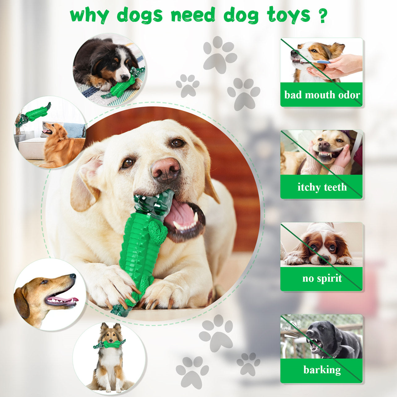 Fuufome Green Crocodile Chew Dog Toy