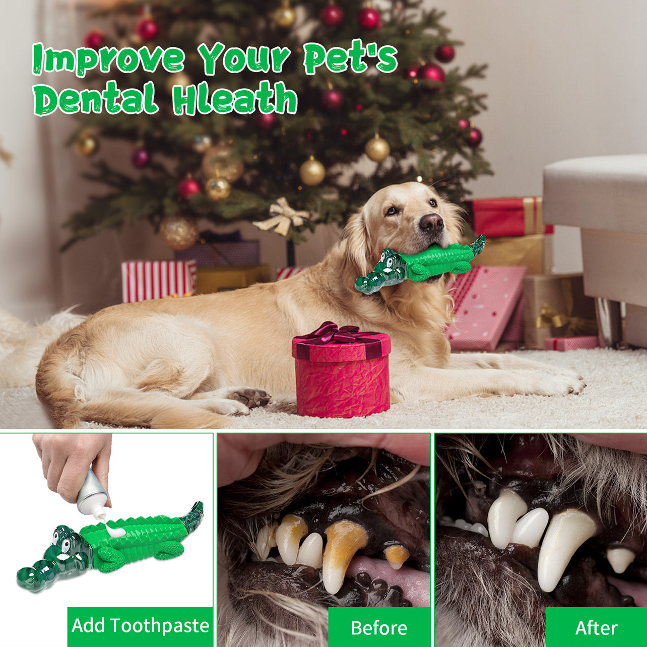 Fuufome Green Crocodile Chew Dog Toy