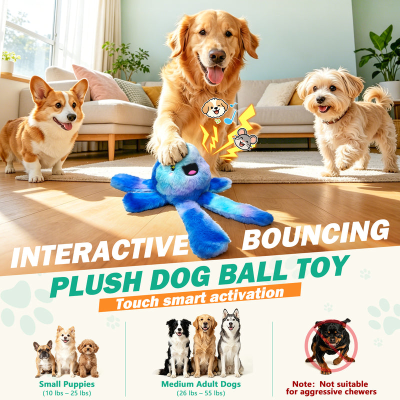 Fuufome Electric jellyfish Squeaky Plush Dog Toy