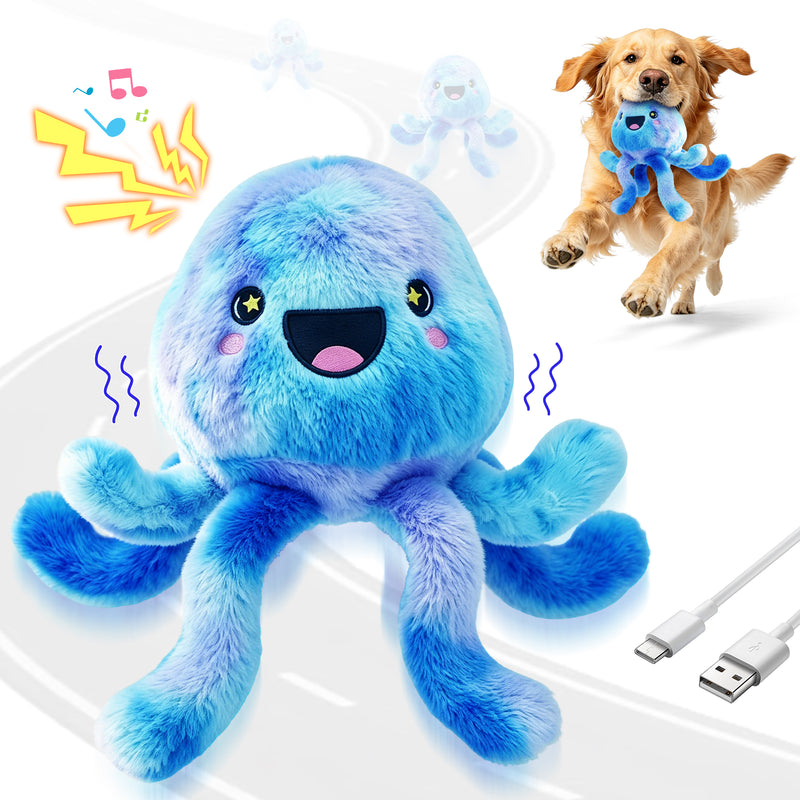 Fuufome Electric jellyfish Squeaky Plush Dog Toy