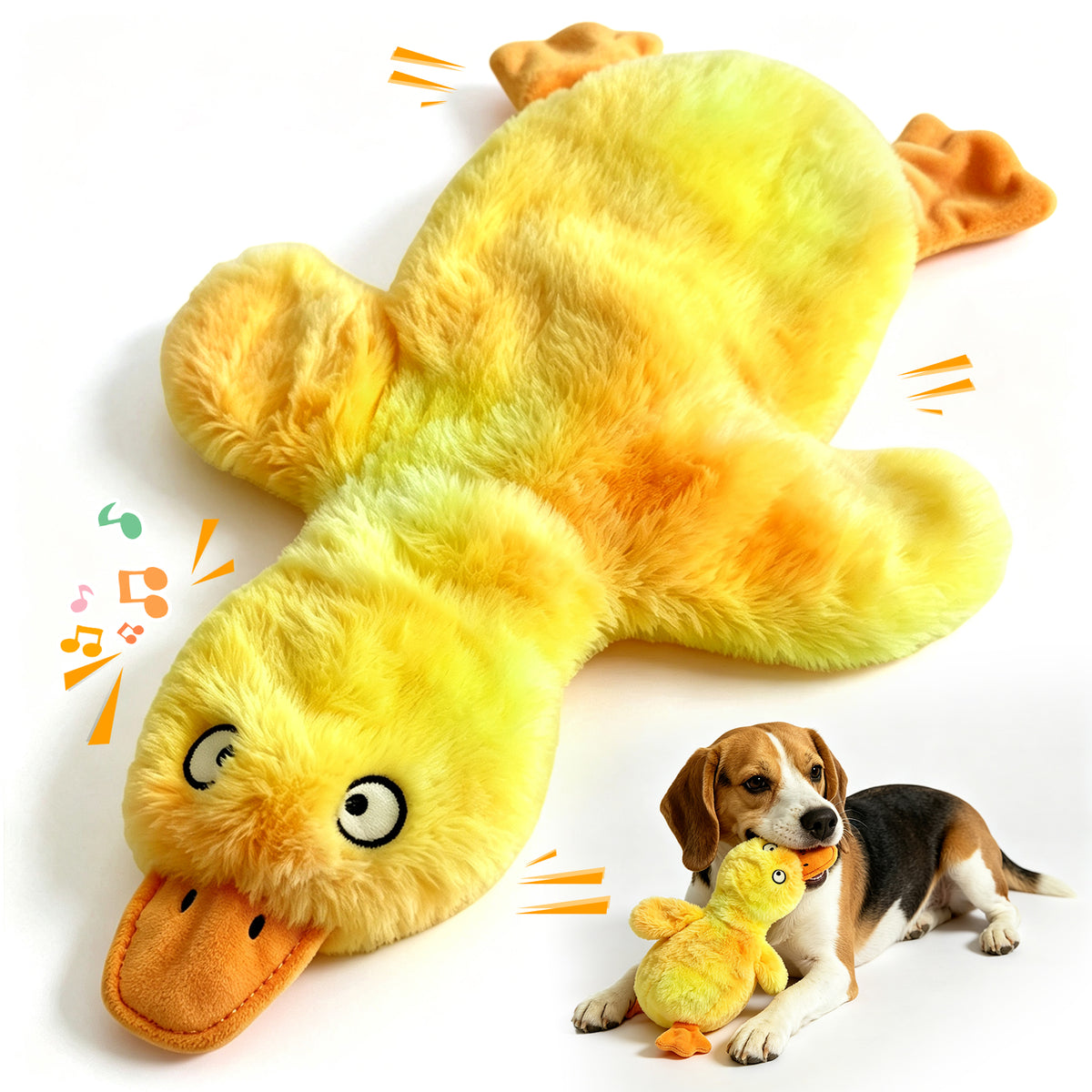 Fuufome Hollow Duck Squeaky Plush Dog Toy
