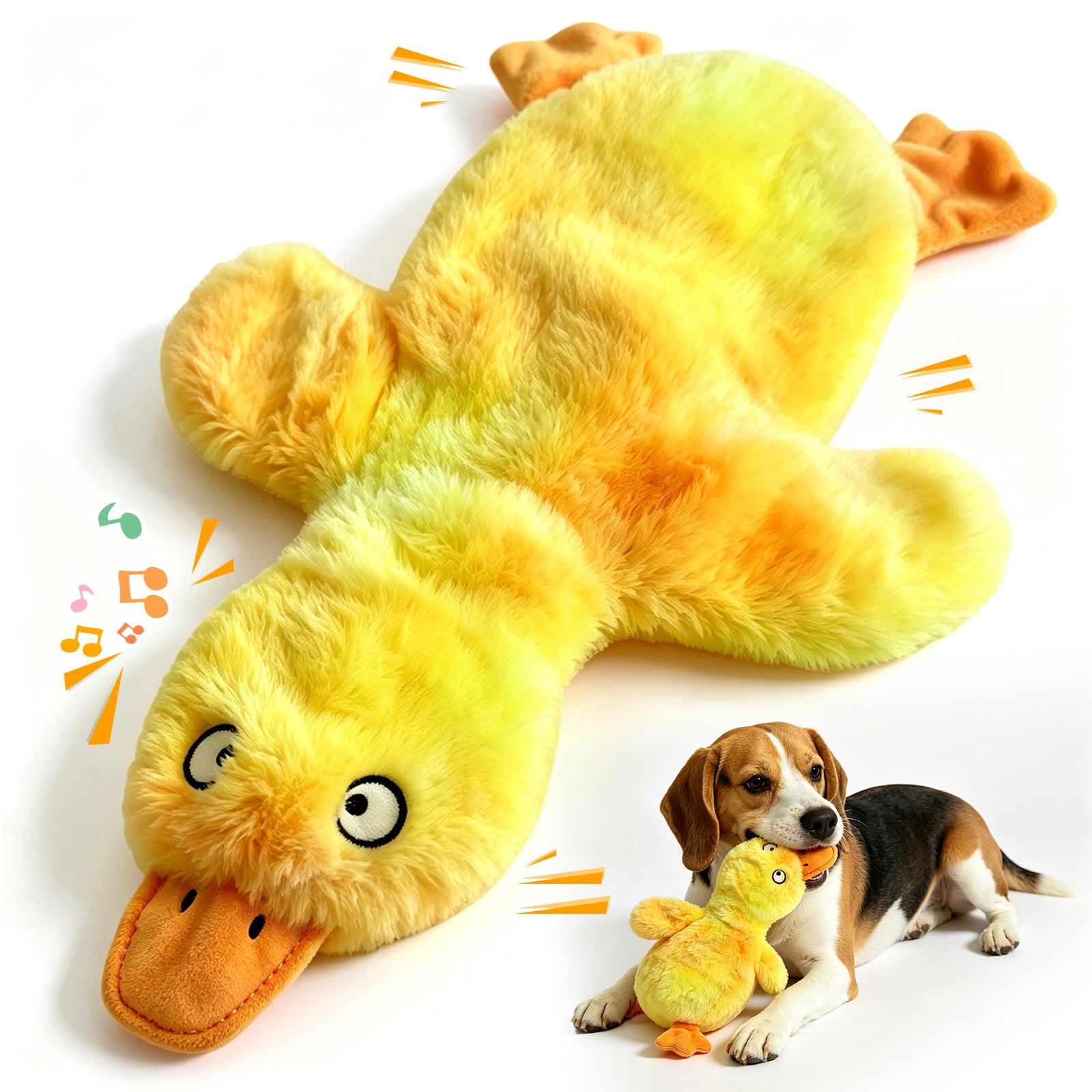 Fuufome Hollow Duck Squeaky Plush Dog Toy
