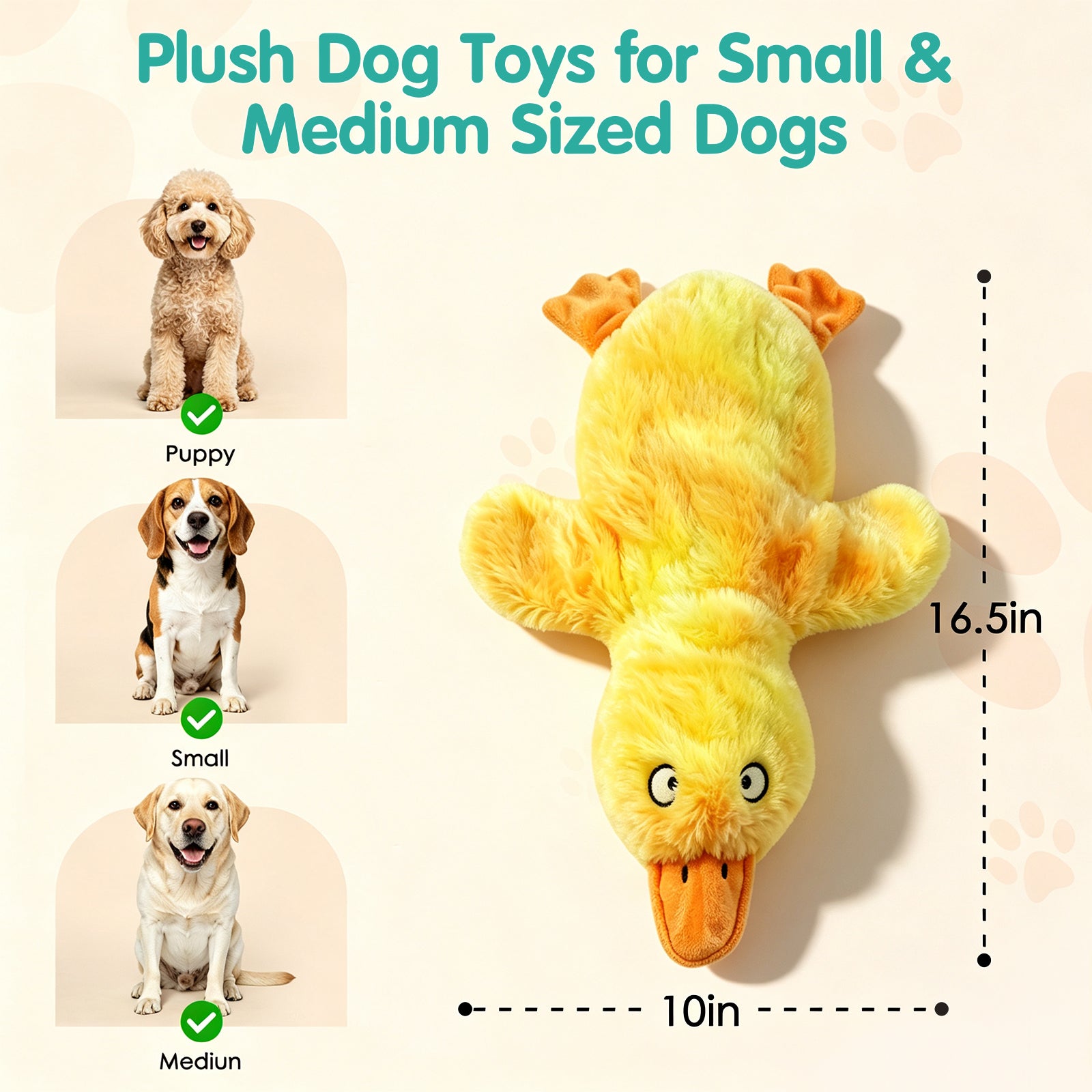 Fuufome Hollow Duck Squeaky Plush Dog Toy