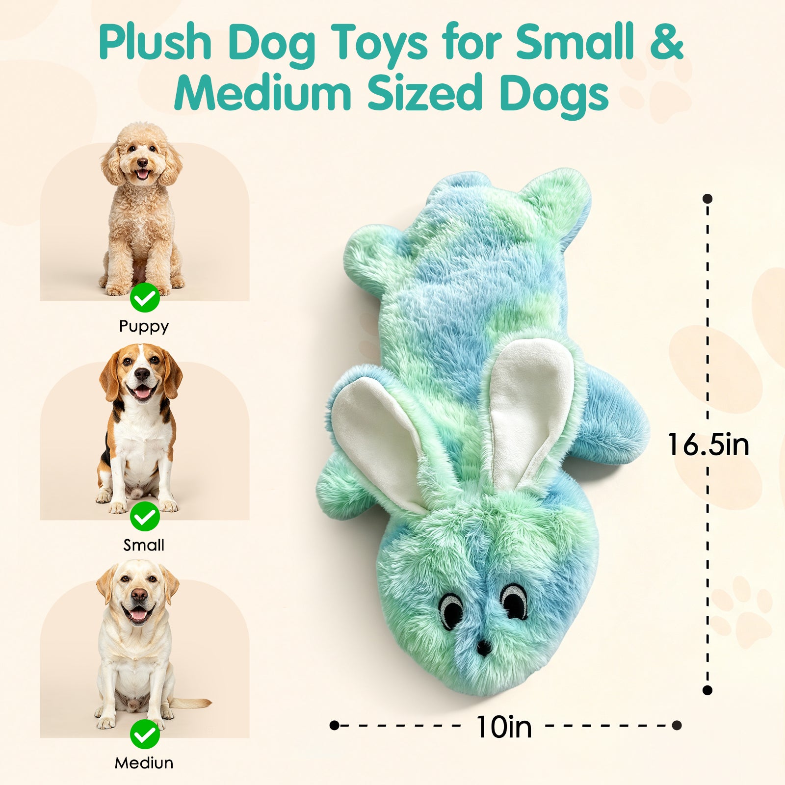 Fuufome Hollow Rabbit Squeaky Plush Dog Toy